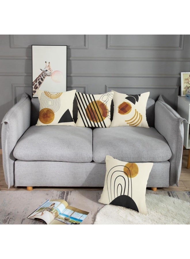 ChicAbode Throw Pillow Covers Home Decor Set of 4 Pillow Cases Decorative 18 x 18 Inches Outdoor Cushion Couch Sofa Pillowcases, Arts Earth Natural Boho Contemporary - Image 5